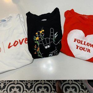 Lot of 3 Size Medium Womens Old Navy & Gilden Short Sleeve Tees Tshirts T-Shirt